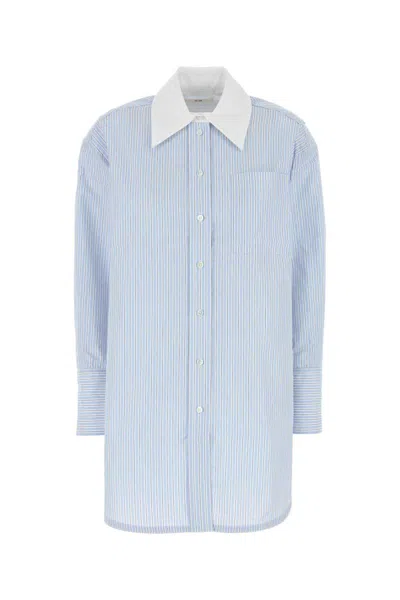 Co Embroidered Poplin Oversize Shirt In Stripped