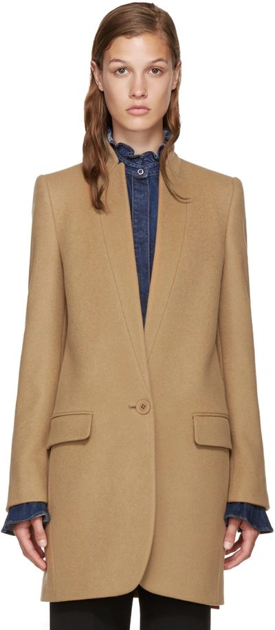 Stella Mccartney Bryce Melton Wool-blend Coat In Beige