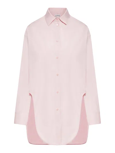 Loewe Cotton Shirt In Pink & Purple