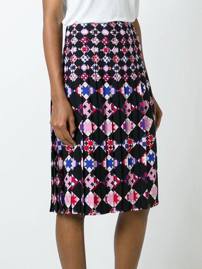 Shop Emilio Pucci Geometric Print Pleated Skirt In Black