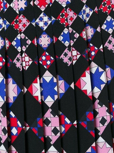Shop Emilio Pucci Geometric Print Pleated Skirt In Black