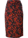 Givenchy Abstract Print Skirt In Red