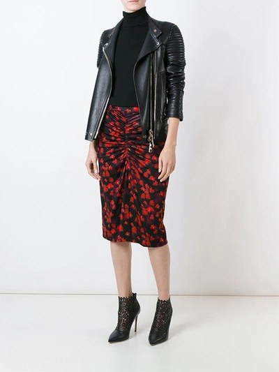 Givenchy Abstract Print Skirt In Red