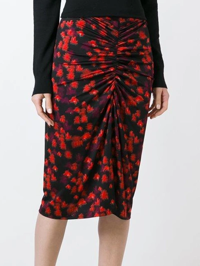 Shop Givenchy Abstract Print Skirt - Red