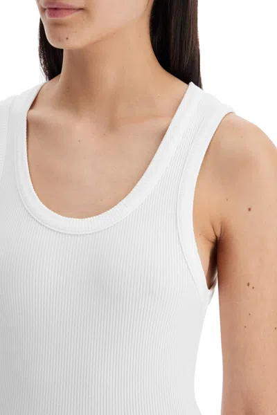 Shop Agolde Women's Poppy Ribbed Tank Top In White