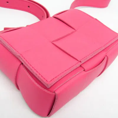 Pre-owned Bottega Veneta Cassette Pink Leather Shoulder Bag ()