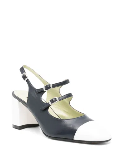 Carel Paris Papaya Leather Slingback Pumps In Blue
