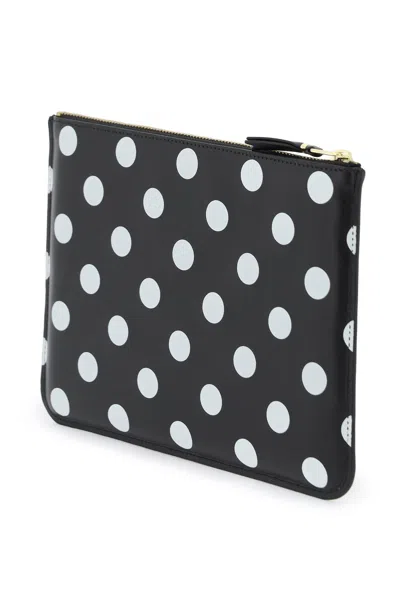 Comme Des Garçons Comme Des Garcons Wallet Polka Dots Pouch In Black