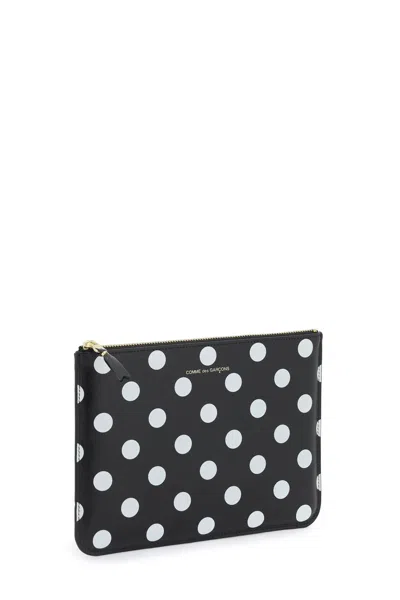 Comme Des Garçons Comme Des Garcons Wallet Polka Dots Pouch In Black