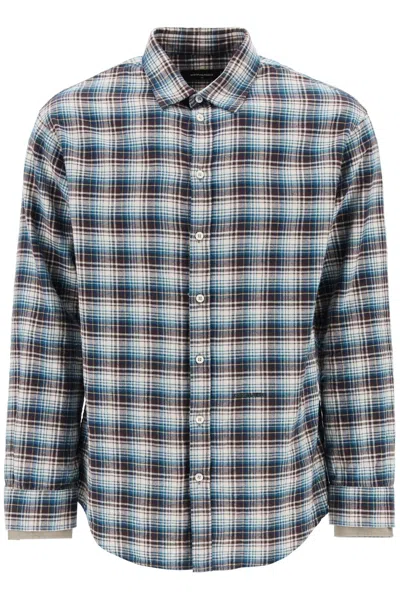 Dsquared2 Dsqua2 Men's Check Shirt With Laye Sleeves In Blue