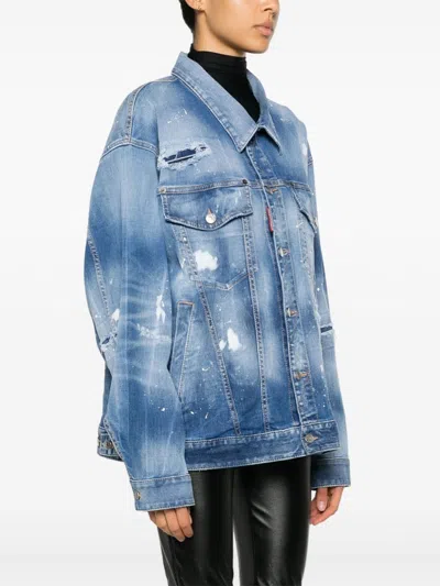 Dsquared2 Oversized Denim Jacket In Denim