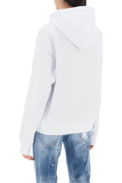 Dsquared2 Cool Fit Hoodie With Graphic Print In White