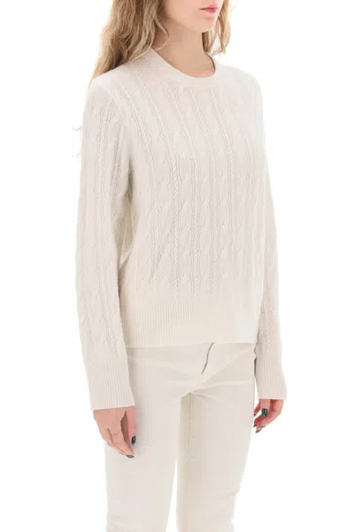 Guest In Residence Cashmere Crewneck Pullover In White