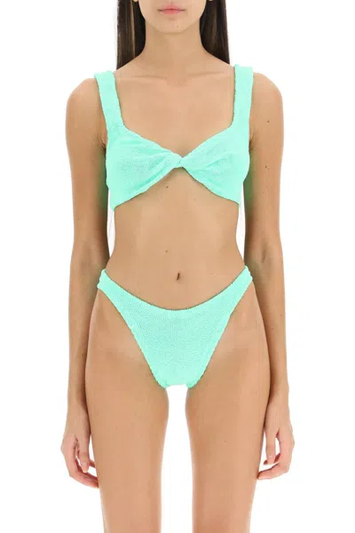 Hunza G 'xandra' Green Bikini With Fixed Straps In Green