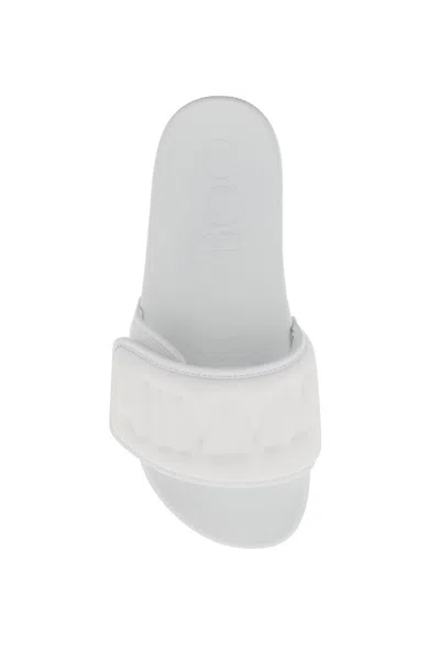 Jimmy Choo Slides Fitz Con Fascia Logata In Lycra Men In White