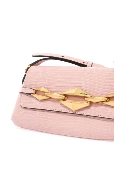 Jimmy Choo Small Diamond Lizard-embossed Shoulder Bag In Pink