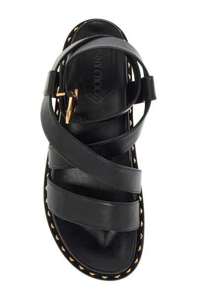 Jimmy Choo Blaise Leather Sandals In Black