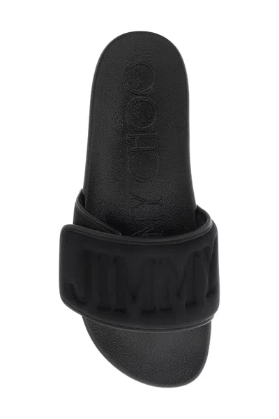 Jimmy Choo Slides With Logo In Black