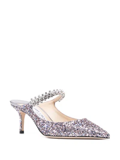 Jimmy Choo Bing 100 Glitter Pump In Silver