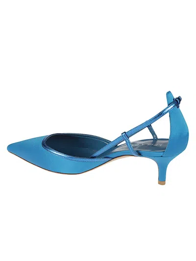 Lella Baldi Blue Blue Leather Pumps In Blue