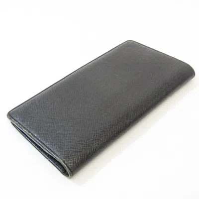 Pre-owned Louis Vuitton Brazza Black Leather Wallet  ()