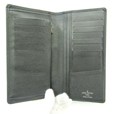 Pre-owned Louis Vuitton Brazza Black Leather Wallet  ()
