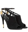 TOM FORD Peep-toe suede sandals,P00183902