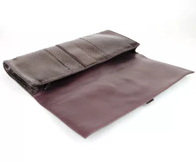 Harley Davidson New Authentic Gucci Soft Stirrup Python Clutch Evening Bag Large In Plum