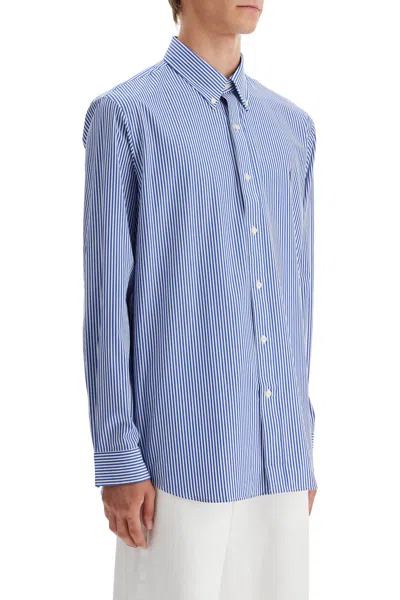 Polo Ralph Lauren 'striped Stretch Poplin Shirt With In Blue
