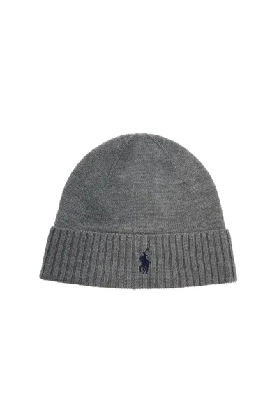 Polo Ralph Lauren Cappello Beanie In Maglia In Grey