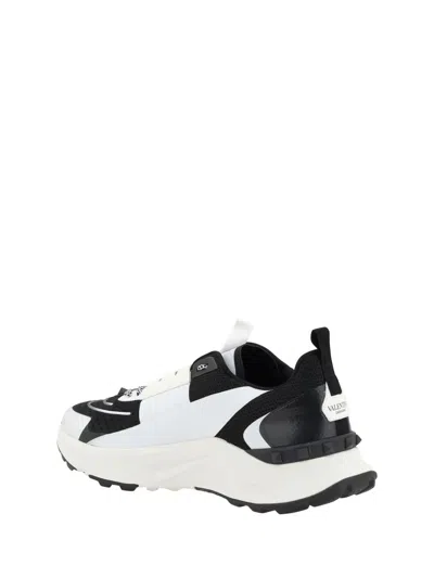 Valentino True Act Leather-trimmed Mesh And Rubber Sneakers In White