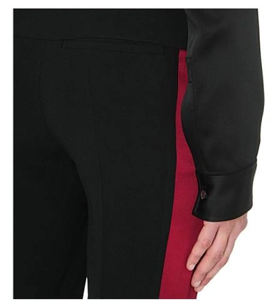 Shop Haider Ackermann Satin-trim Crepe Jumpsuit In Black Red