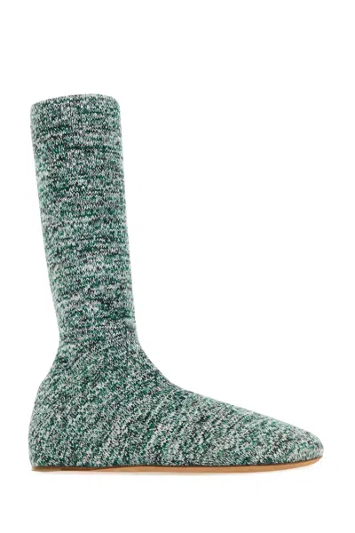 Shop Bottega Veneta Multicolor Wool Blend Ankle Boots In Multicoloured