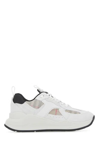 Burberry Colorful Suede And Mesh Sneakers For Women In Multicolor