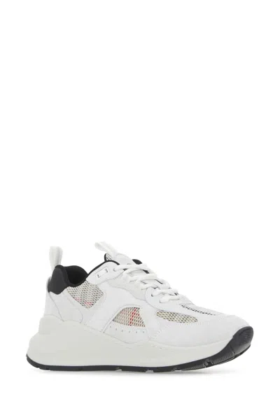 Burberry Colorful Suede And Mesh Sneakers For Women In Multicolor
