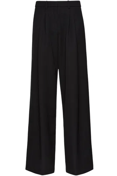 Magda Butrym Silk Wide-leg Tailored Trousers In Black