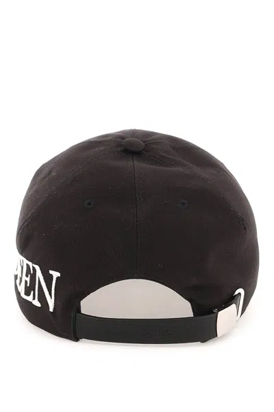Alexander Mcqueen Oversize Embroidered Mcq Baseball Cap