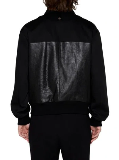 Alexander Mcqueen Leather And Fabric Bomber Jacket
