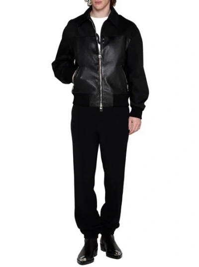 Alexander Mcqueen Leather And Fabric Bomber Jacket