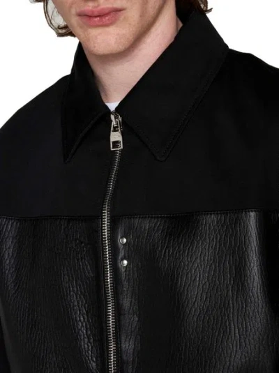 Alexander Mcqueen Leather And Fabric Bomber Jacket