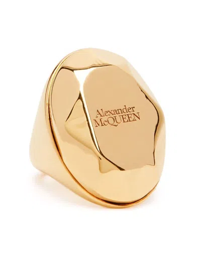 Alexander Mcqueen Alexander Mc Queen Stone Logo Ring