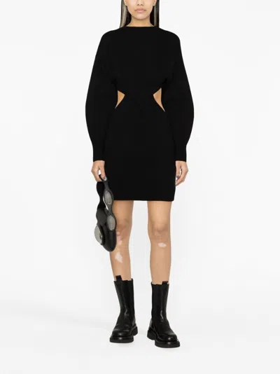 Alexander Mcqueen Mini Wool Twisted Dress
