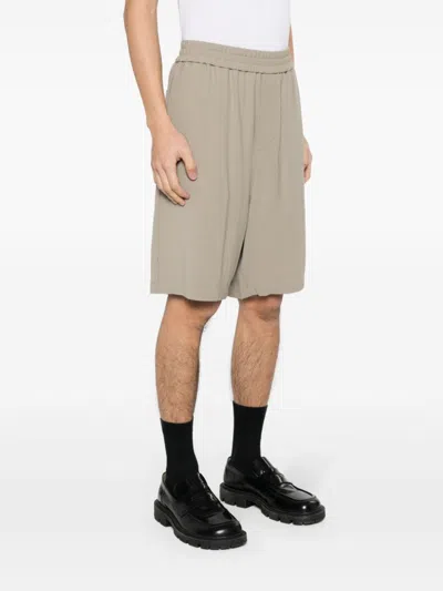 Ami Alexandre Mattiussi Men's Elastic Waist Bermuda Shorts In Light Taupe