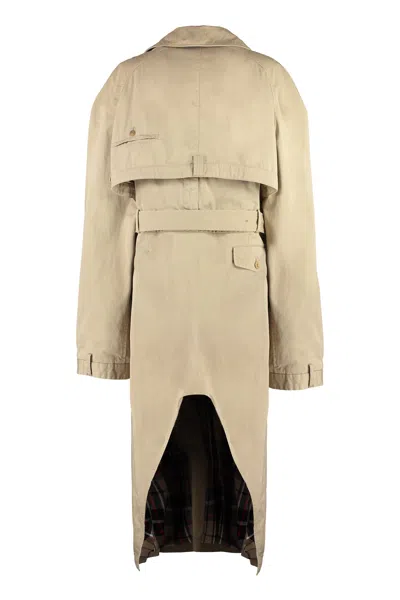Balenciaga Cotton Trench Coat With Coordinated Waist Belt