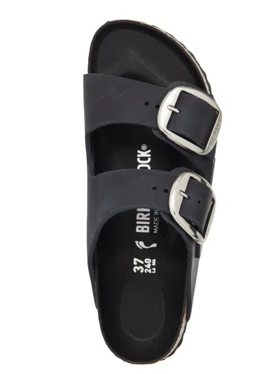 Birkenstock 'arizona' Black Sandals With Logo Lettering On The Buckle