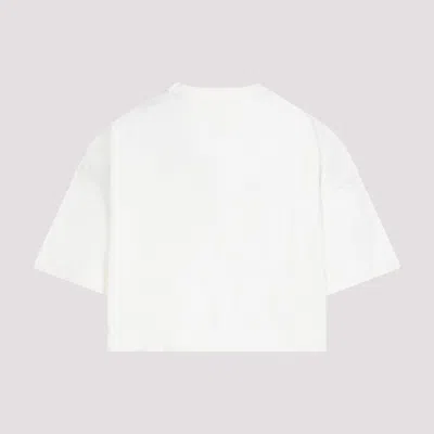 Bottega Veneta Womens Chalk Boxy Cropped Cotton-jersey T-shirt