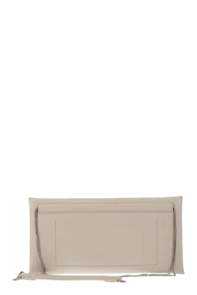 Brunello Cucinelli Envelope Leather Shoulder Bag