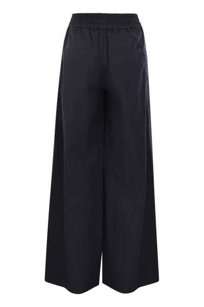 Brunello Cucinelli Women's Relaxed Light Cotton Trousers