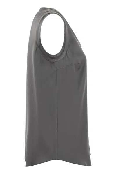 Brunello Cucinelli Stretch Silk Satin Top
