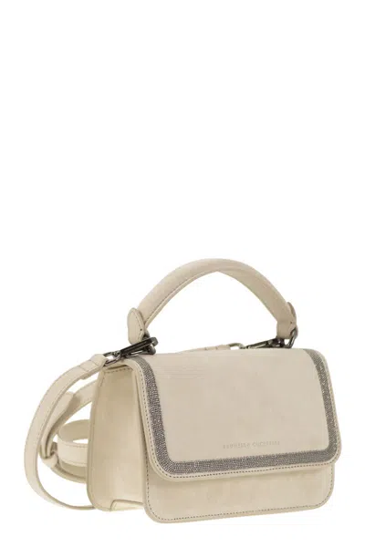 Brunello Cucinelli Suede Bag With Precious Contour